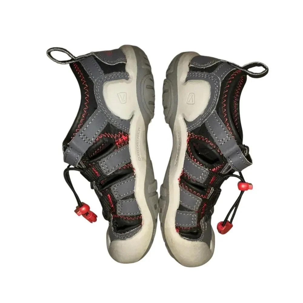 Keen Knotch Creek Kids Sandals Size 12 Gray Red Outdoor Water